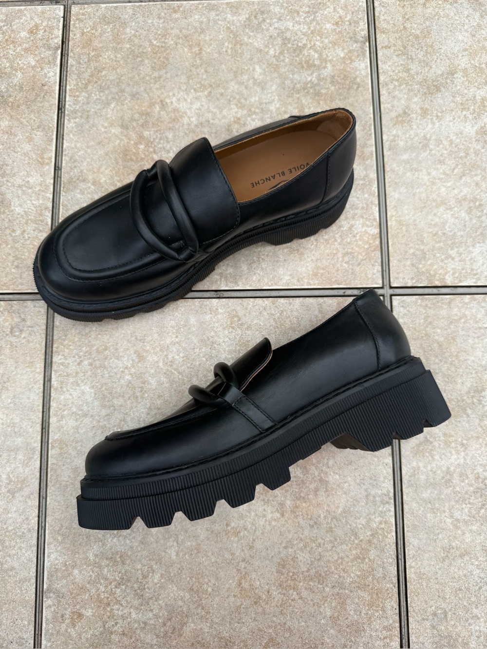 Voile Blanche Elaiza black leather chunky loafers - Picture 6 of 16